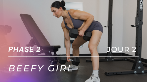 Programme gain de masse BEEFY GIRL - Phase 2, Jour 2 : Dos, biceps, abdos